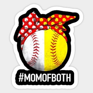 Mom Of Both Softball Baseball Headband Mother's Day Mama Sticker